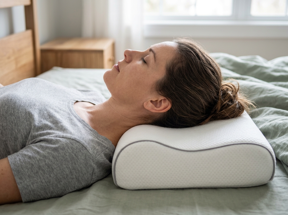 Ergonomisches Nackenst&uuml;tzkissen zur Entlastung der Halswirbels&auml;ule